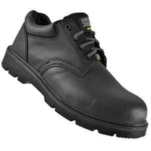 Safety Jogger NX1110 Leather Composite Toe Black Oil & Fuel Resistant Safety Shoes with PU Sole, Size: 10