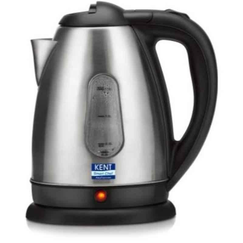 Kent 1500W 1.8L Stainless Steel Silver & Black Electric Kettle, 16026