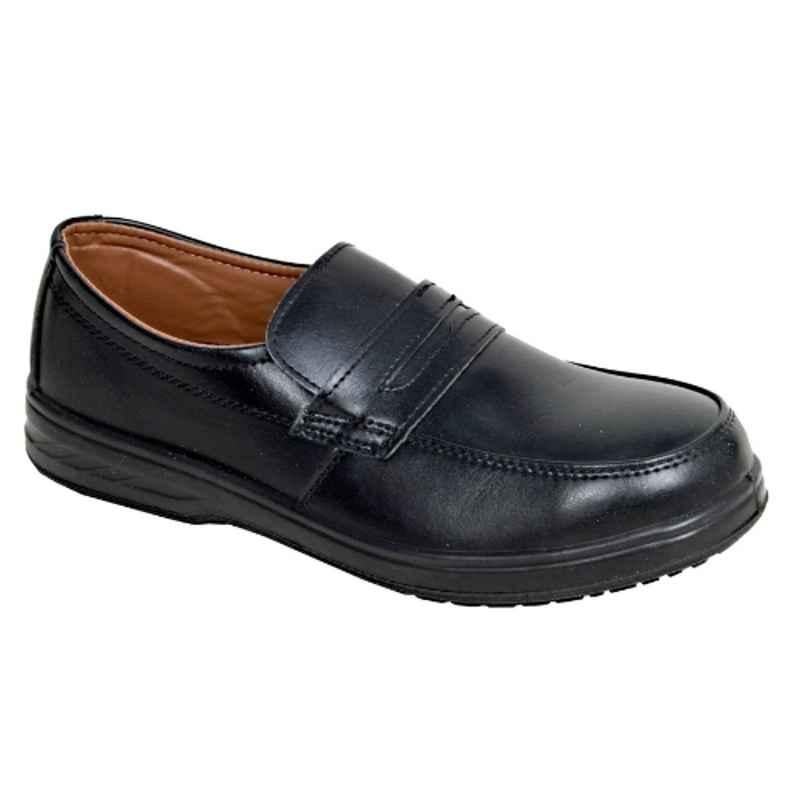 Vaultex VE13 Fibre Toe Black Non Metal Safety Shoes, Size: 38