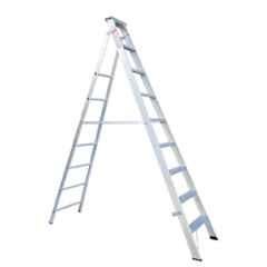 EMAC 9 Step Aluminium Silver Dual Purpose Anti Slip Folding Ladder, EDPL-9