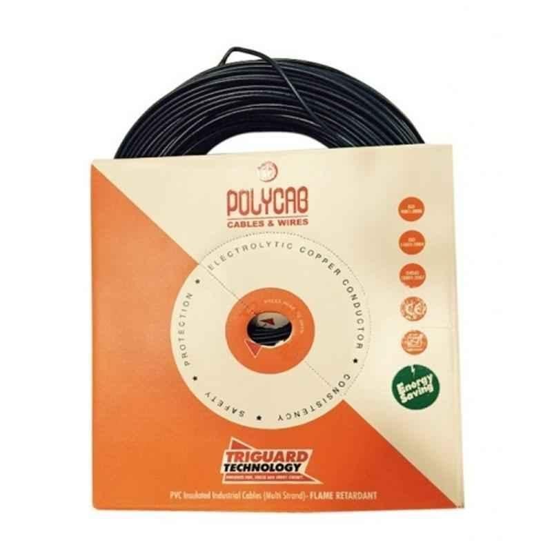 Polycab 2.5 Sqmm 90m Black Single Core HR FRLSH Multistrand PVC Insulated Unsheathed Industrial Cable