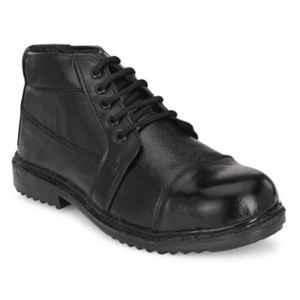 ArmaDuro AD1008 Leather Steel Toe Black Work Safety Shoes, Size: 6