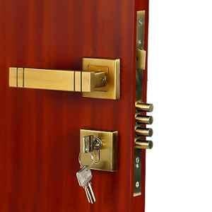Handle Waala Rose Spacio Stainless Steel Antique Brass Finish One Side Key Mortise Door Lock Set