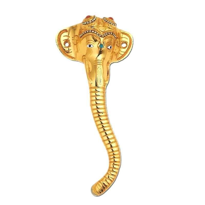 Smart Shophar 8 inch Brass Gold Ganesha Muktidaya Pull Handle, SHA10PH-MUKT-GL08-P1