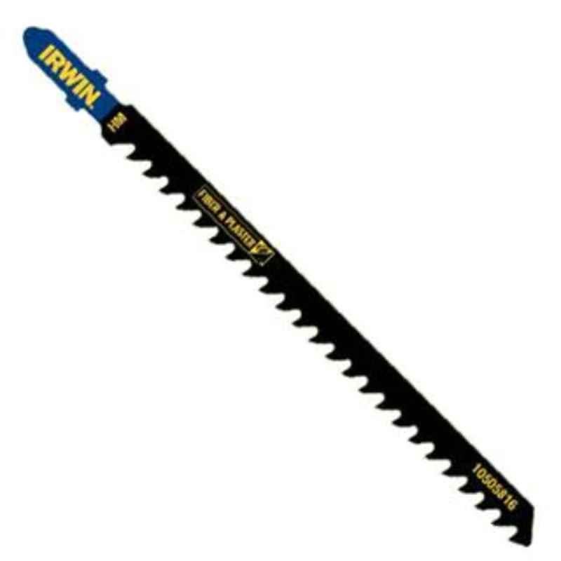 Irwin T141HM 100mm Fiber & Plaster Carbide Tipped T-Shank Jigsaw Blade, 10505815