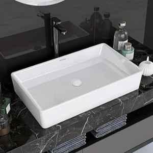 Plantex 23.5x13.5x4.5 inch Platinum Tabletop Wash Basin for Bathroom/Countertop Ceramic Washbasin with 10 Years Warranty