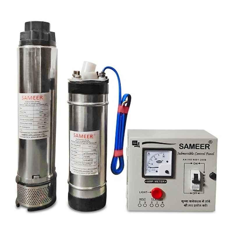 Sameer V4 1HP 8 Stage Oil Filled Submersible Water Pump with 1 Year Warranty