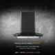 Kaff Opec BGX 90 90cm 1180Nmᶾ/h Aluminum & Baffle Filter Black Chimney