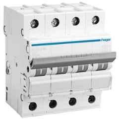 Hager 4A Four Pole C Curve h3 MCB, NCN404N, Breaking Capacity: 10 kA