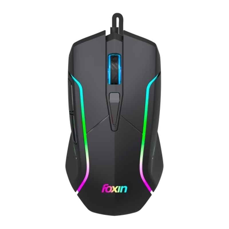 Foxin Phantom GM 105 7200DPI Black Wired Optical Gaming Mouse with 1.5m Cable, 10 Million Clicks & RGB Lighting