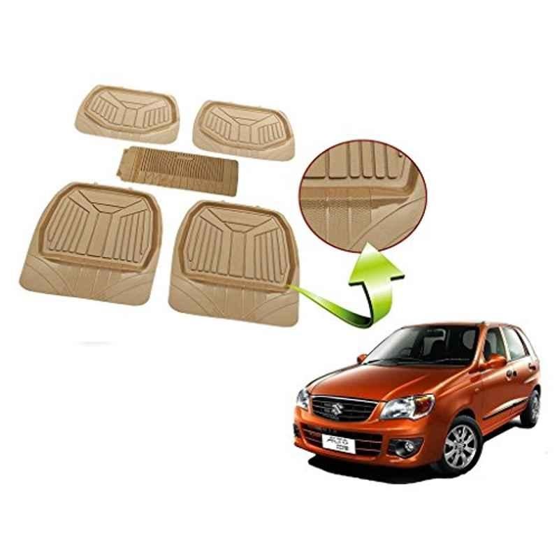 Kozdiko 5 Pcs Rubber Beige 3G Rubber Mat Set for Maruti Baleno