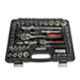 Voltz Metric 1/4 & 1/2 Chrome Vanadium Steel Ratchet Wrench & Sleeve Drive Tool Socket Kit, VZ-TK-108