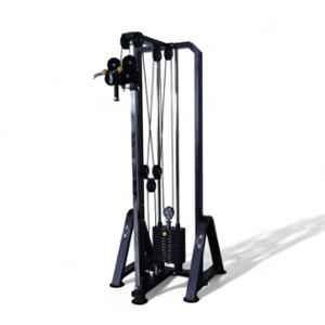 GYM24 Equipment CC-111 Alloy Steel & Iron Black Dual Pully Cable Cross Single Weight Tower with 60kg Weight Stack