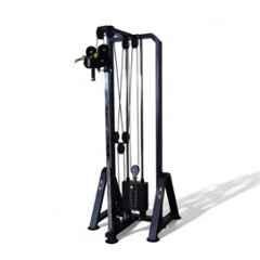 GYM24 Equipment CC-111 Alloy Steel & Iron Black Dual Pully Cable Cross Single Weight Tower with 60kg Weight Stack
