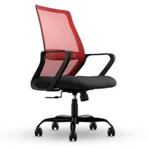CELLBELL Desire Pro Mesh Medium Back Red Ergonomic Office Chair with Lumbar Support & Height Adjustable