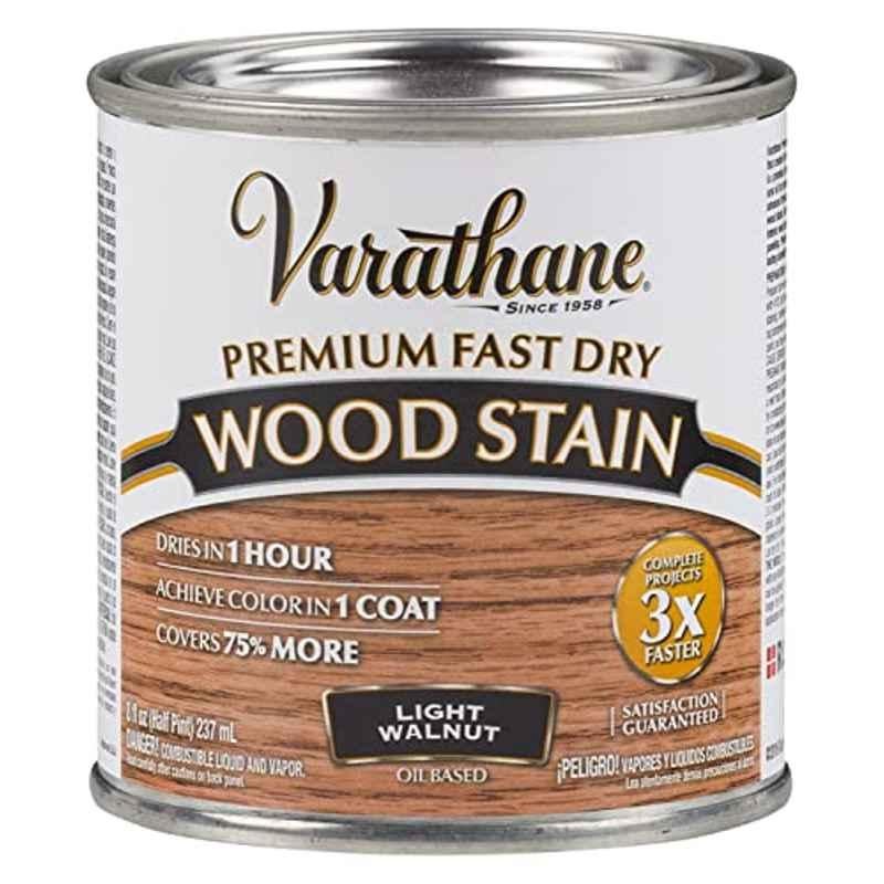 Rust-Oleum Varathane 237ml Light Walnut Wood Stain Premium Fast Dry Coating, 262034