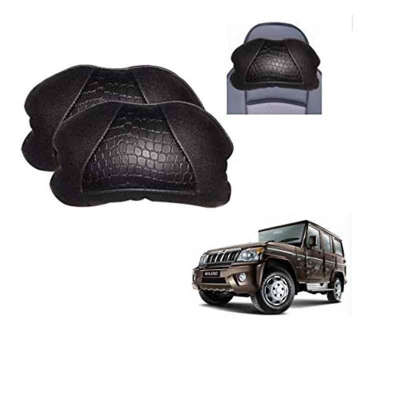 Kozdiko 2 Pcs Black Neck Rest Cushion Pillow Set for Mahindra Bolero