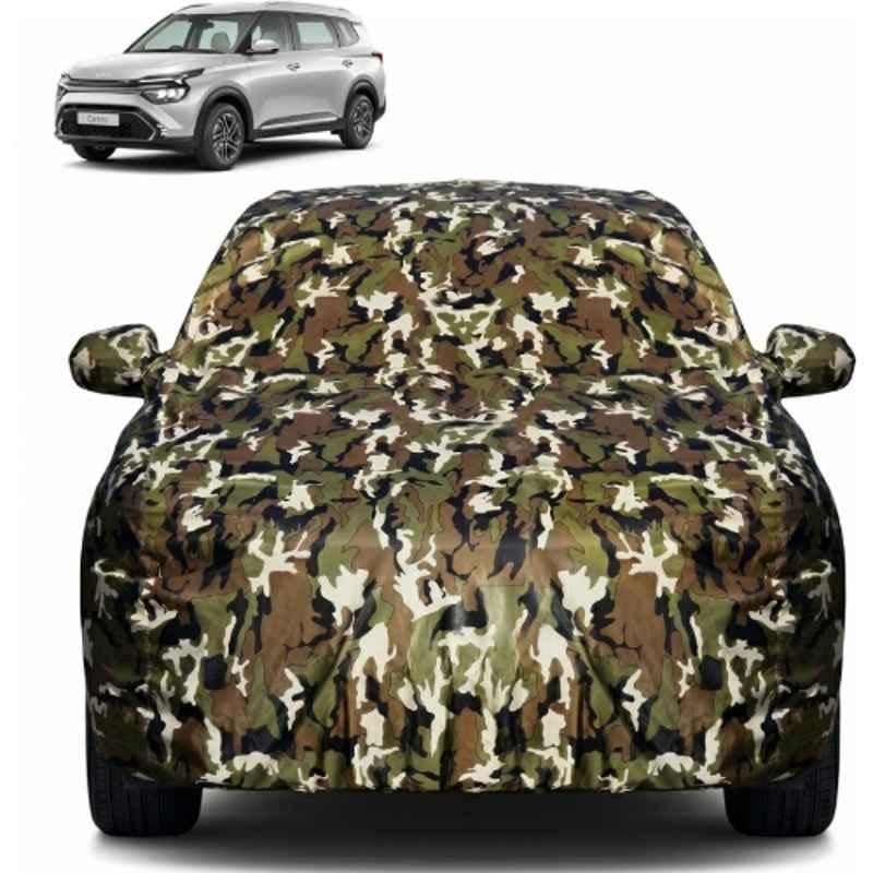 Allextreme Polyester Multicolour Camouflage Car Body Cover with Mirror Pocket for Kia Carens All Model & Years 2022-2025, PV-KCMC01