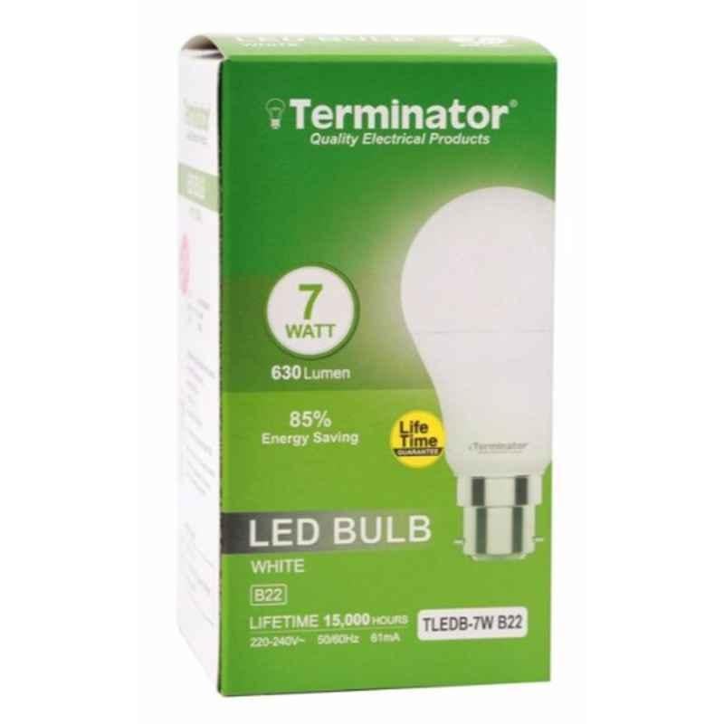 Terminator 220-240V B22 6500K White LED Bulb, TLEDB-7W-B22