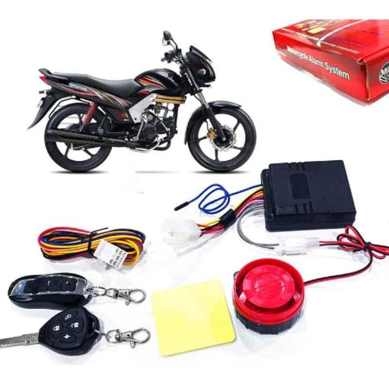 Auto Pearl 12V Black Two-Way Anti Theft Motorcycle Alarm Kit with 2 Pcs Remote for Centuro