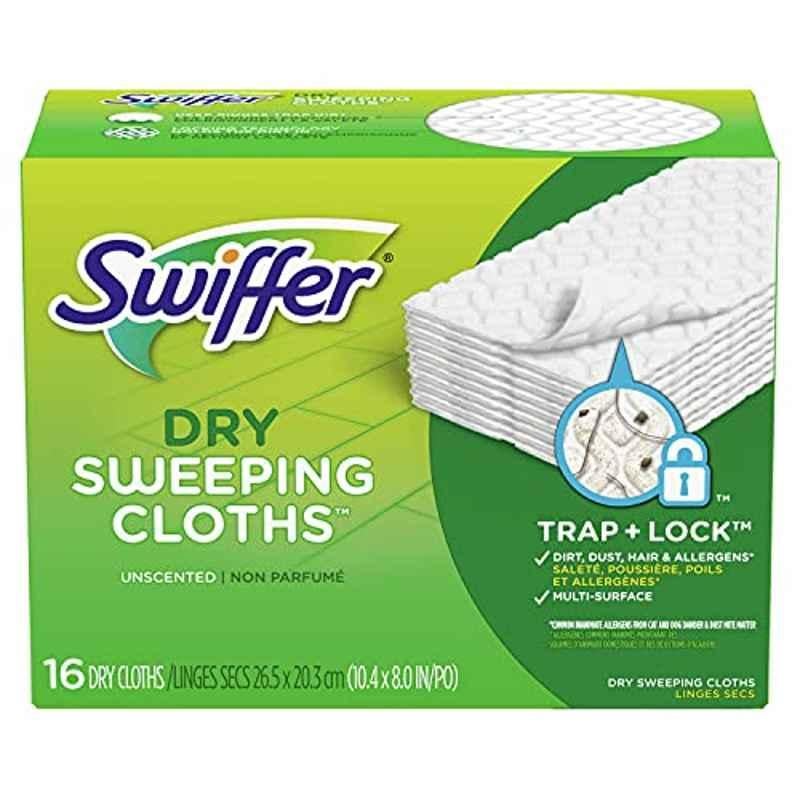 Swiffer 16 Pcs 26.5x20.3cm White Disposable Dry Sweeping Cloth Set
