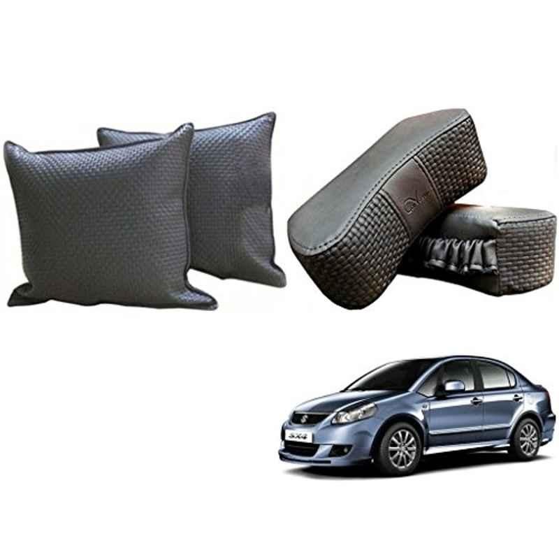 Kozdiko One Pair Grey Neck Rest & One Pair Cushion Combo for Maruti Suzuki SX-4
