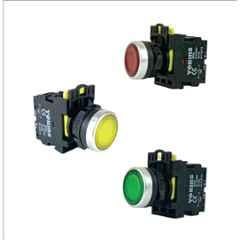 Yokins 3 Pcs 22mm 220V 1NO+1NC Red, Green & Yellow Illuminated Push Button Set with Spring Return, EB2M-A-01D
