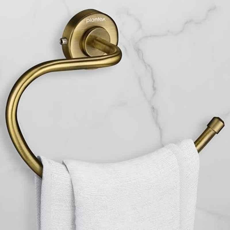 Plantex 304 Grade Stainless Steel Round Towel Holder for Washbasin/Bathroom/Towel Ring/Napkin Ring for Kitchen/Bathroom Accessories Daizy (Antique)