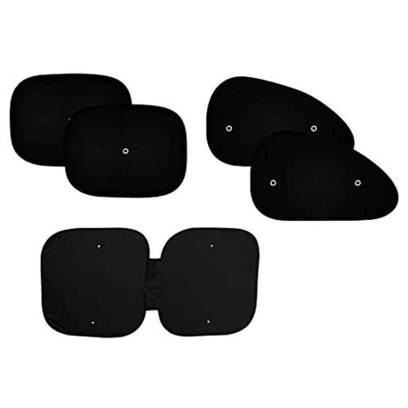 Auto Pearl 5 Pcs PVC & Mesh Black Window & Front Sun Shade Set for Honda BR-V