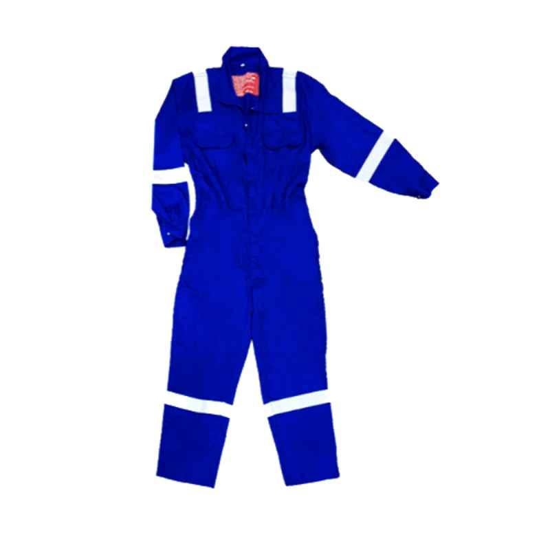 Nomadic FRC220 220 GSM Royal Blue Fire Retardant Cotton Coverall, Size: 2XL