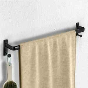 Plantex Towel Holder for Bathroom/24 inch Single Towel Rod/Towel Bar/Towel Hanger/Bathroom Accessories (1511, Black)