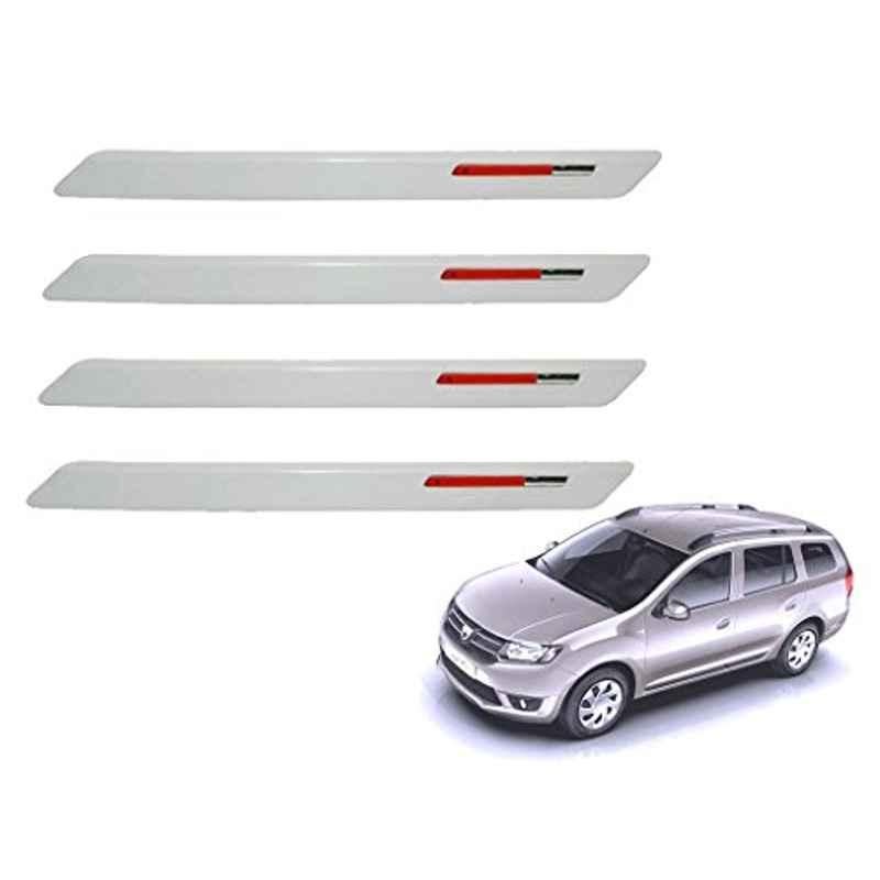 Kozdiko White & Red Designer Car Bumper Protector for Mahindra Renault Logan