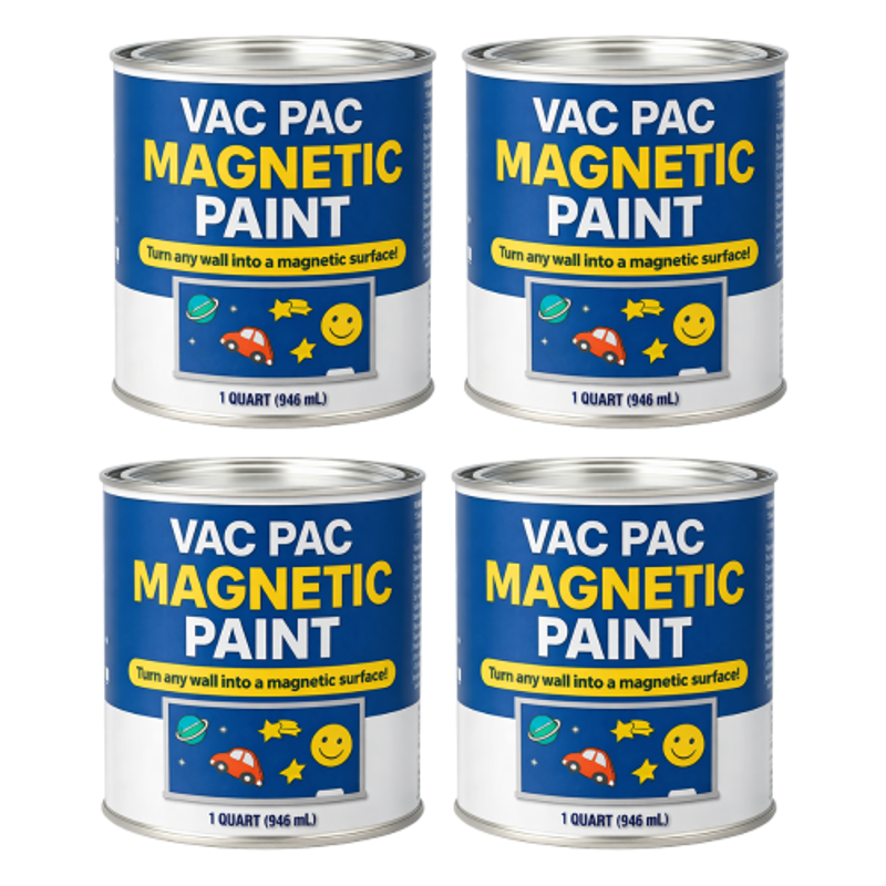 VAC PAC 1 Litre Dark Grey Premium Magnetic Primer with High-Strength (Pack of 4)