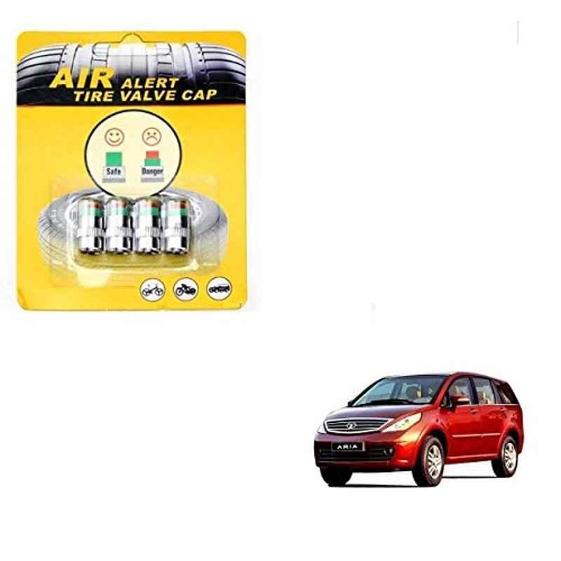 Kozdiko 4 Pcs Iron Air Pressure Alert Car Tyre Valve Caps Set for Tata Aria