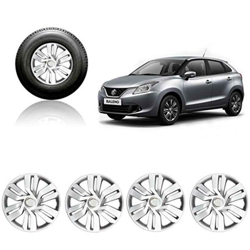 Auto Pearl 4 Pcs 15 inch Silver Wheel Cover Set for Maruti Suzuki Baleno New