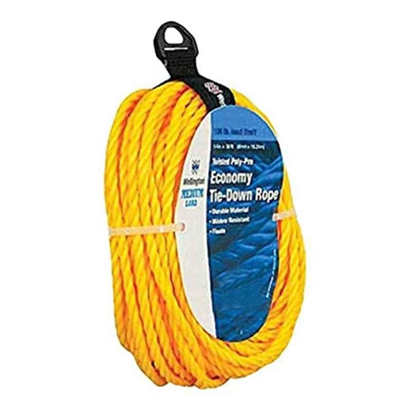 Wellington 106lbs 50ft Polypropylene Yellow Twisted Rope, 16359