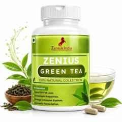 Zenius India 60 Pcs Green Tea Capsule with Camellia Sinensis & Ayurvedic Herbs for Speed Up Fat Loss & Antioxidant Properties