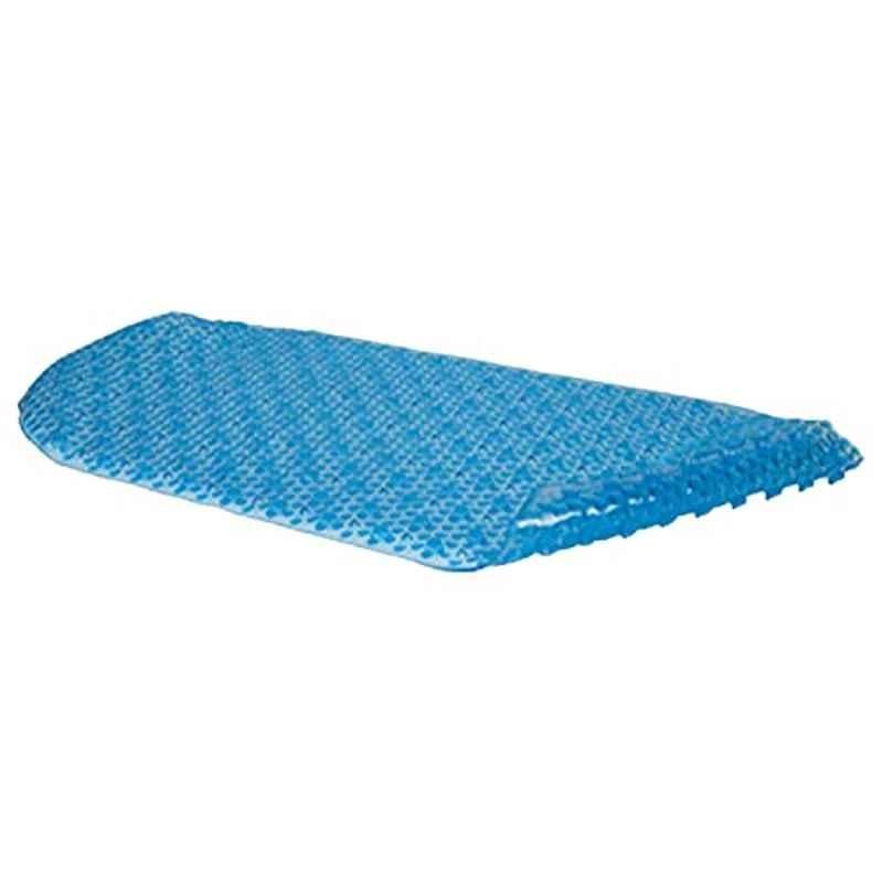 Contact 34.5x15x0.2 inch Rubber Blue Oval Bubble Bath Mat