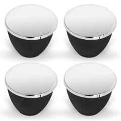 Plantex Knobs for Drawer/Drawer Knobs/Knobs for Cabinets/Pull-Push Knobs for Kitchen/Bedroom Drawer (Pack of 4) Chrome & Black