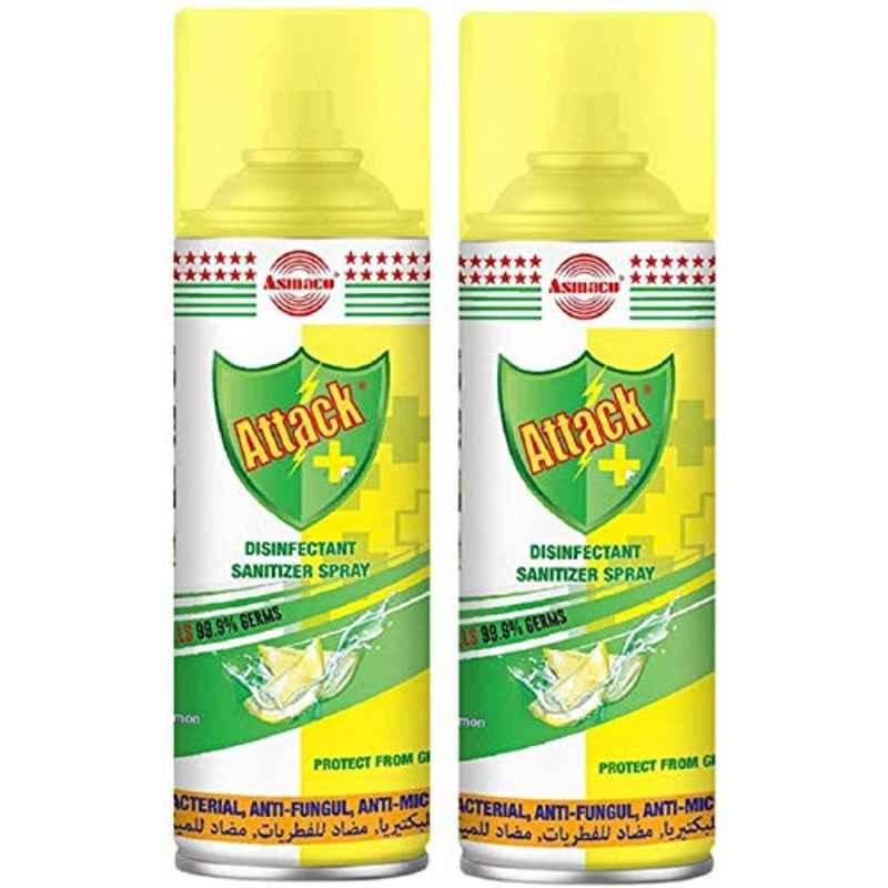 Asmaco Disinfectant Sanitizer Spray, Lemon, 2Pc Pack