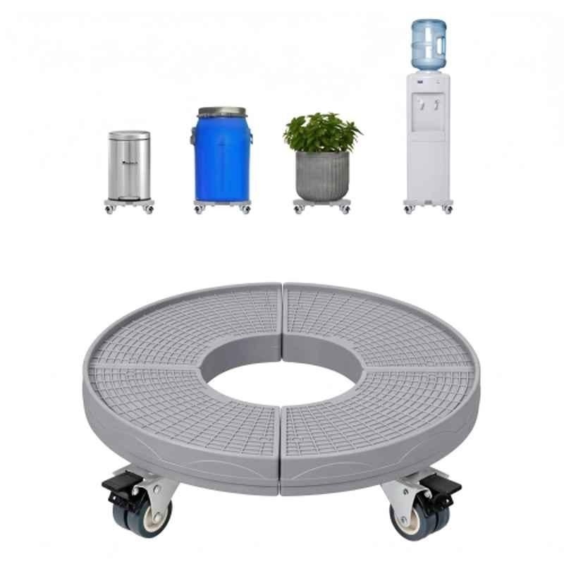 Corvids 150kg 25mm Stainless Steel & ABS Plastic Grey Adjustable Stand with Wheels & 2 Years Warranty for Plant, Water Dispenser, Dustbin & Water Storage Drum, CWST-R02500-GR
