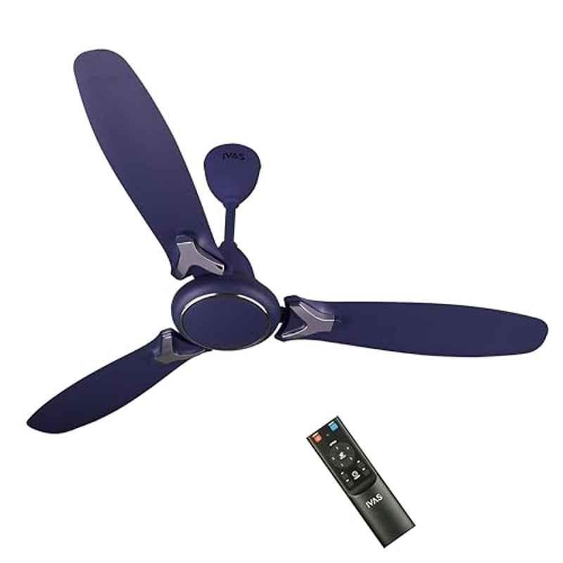 IVAS Gloria 28W 360rpm Ultramarine 5 Star BLDC Ceiling Fan with Remote Control & 2 Years Warranty, IM12018906, Sweep: 1200 mm