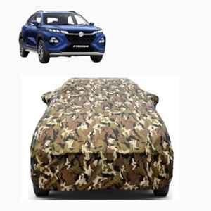Aarex Auto Polyester Jungle 100% Waterproof Car Body Cover with Mirror Pocket, Triple Stitched, Dustproof, Heat Resistant & All Weather Protection for Maruti Suzuki Fronx, BL-3-Jungle