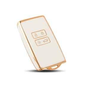 Flymaster Thermoplastic Polyurethane White TPU Car Key Cover, WHITE-TPURKE-31