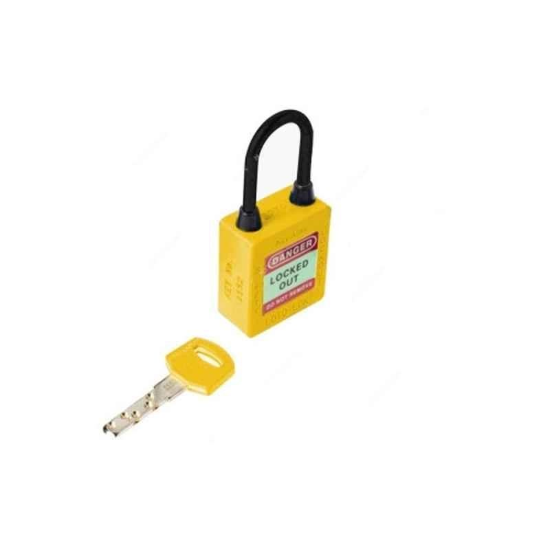 Loto-Lok 40x5mm Nylon Yellow Three Point Traceability Lockout Padlock, 3PTPYKAN40