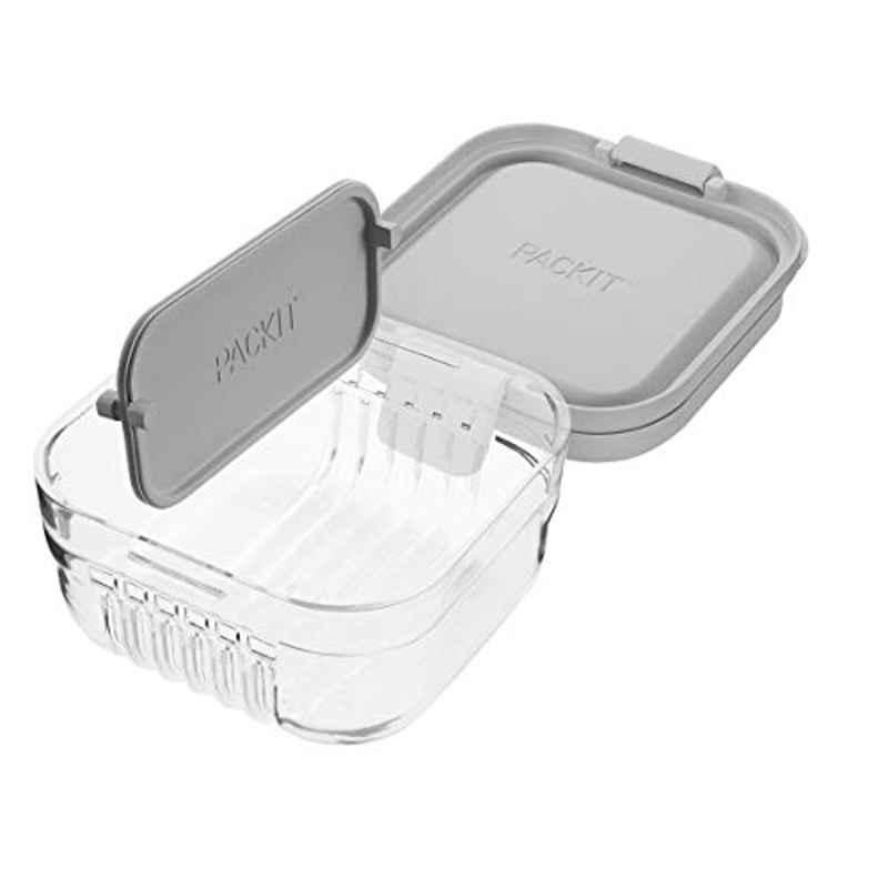 Packit Mod Snack Bento 24 Oz Steel Gray Food Storage Container, AMC-MS-STG
