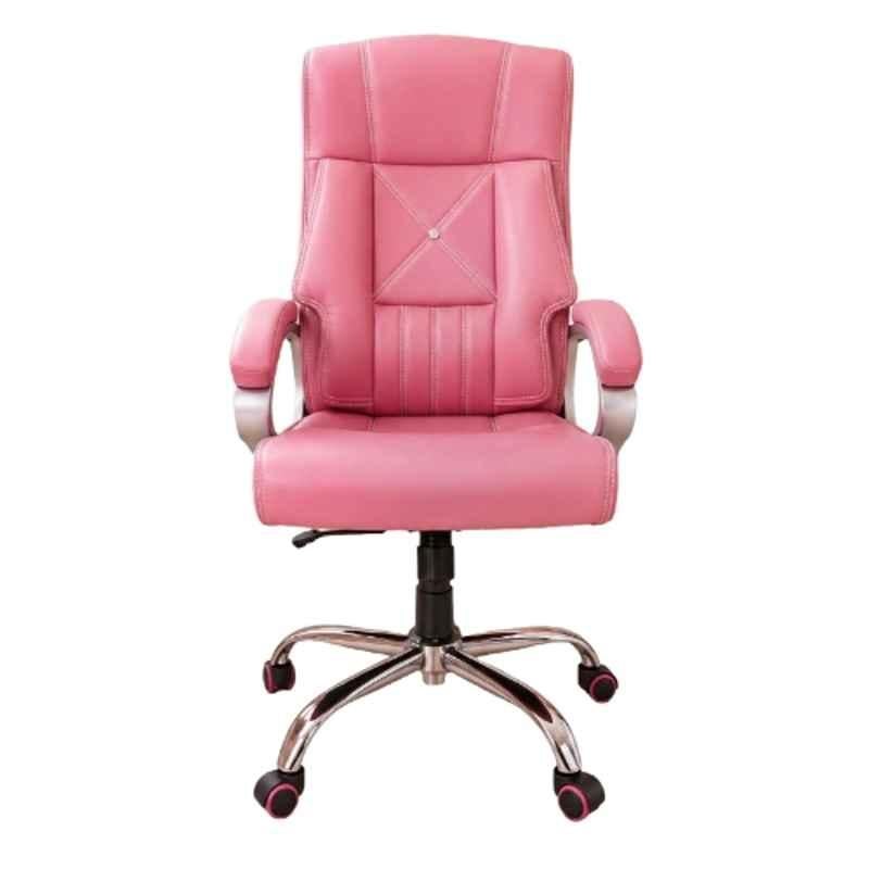 Aayra Leatherette Pink High Back Armrest Ergonomic Office Chair, DAIMEND NT BOSS CHAIR