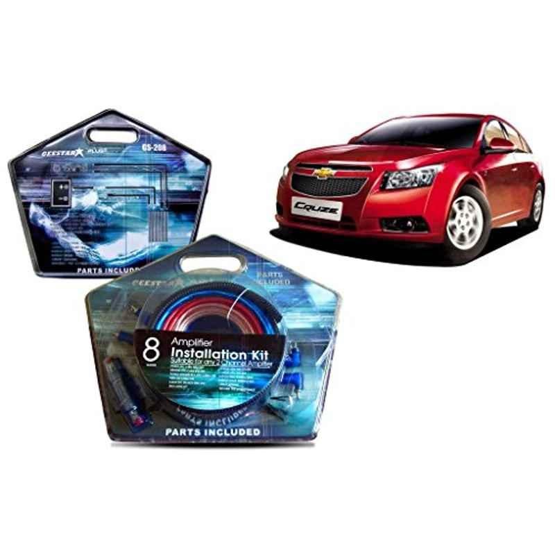 Auto Pearl Geestar Plus 8 Guage 2 Channel Amplifier Full Installation Kit for Chevrolet Cruz, GS-208