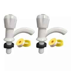 Fastgear PVC White Chrome Finish Bib Tap, FG2290 (Pack of 2)