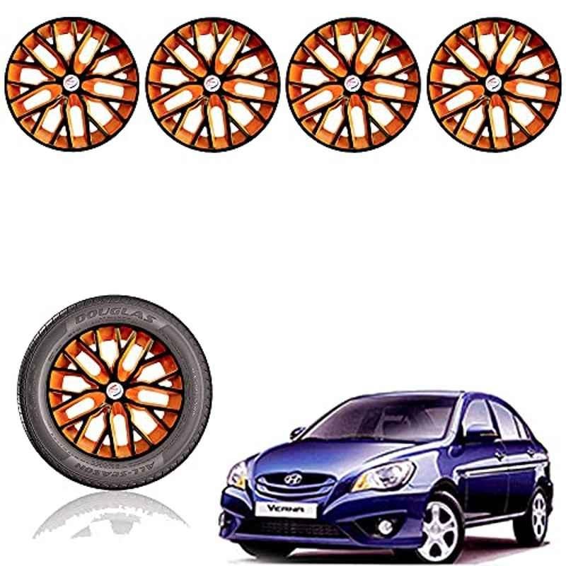Auto Pearl 14 inch ABS Black & Orange Press Type Car Hub Cap Wheel Cover for Verna